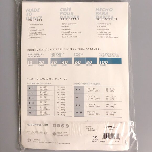 Brand New in Package Mondor Footed tights Large 2 Packs - Picture 2 of 4